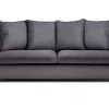 Flash Sale - Habitat Lana 3 Seater Velvet Sofa With Cushion Charcoal Sofas