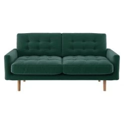 Free Shipping - Habitat Fenner 2 Seater Velvet Sofa Emerald Green Sofas And Armchairs