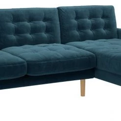 Free Shipping - Habitat Fenner Right Corner Velvet Chaise Ink Blue Sofas