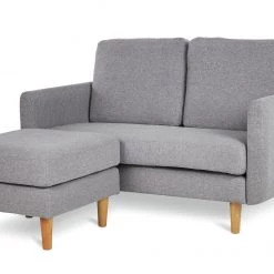 Free Shipping - Habitat Remi 2 Seater Fabric Chaise In A Box Light Grey Sofas And Armchairs