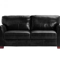 Free Shipping - Habitat Milford 3 Seater Leather Sofa Black Sofas And Armchairs