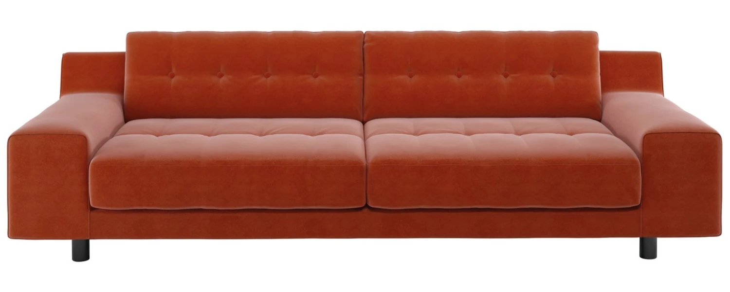 Discount - Habitat Hendricks 4 Seater Velvet Sofa Orange Sofas 1 Discount - Habitat Hendricks 4 Seater Velvet Sofa Orange Sofas