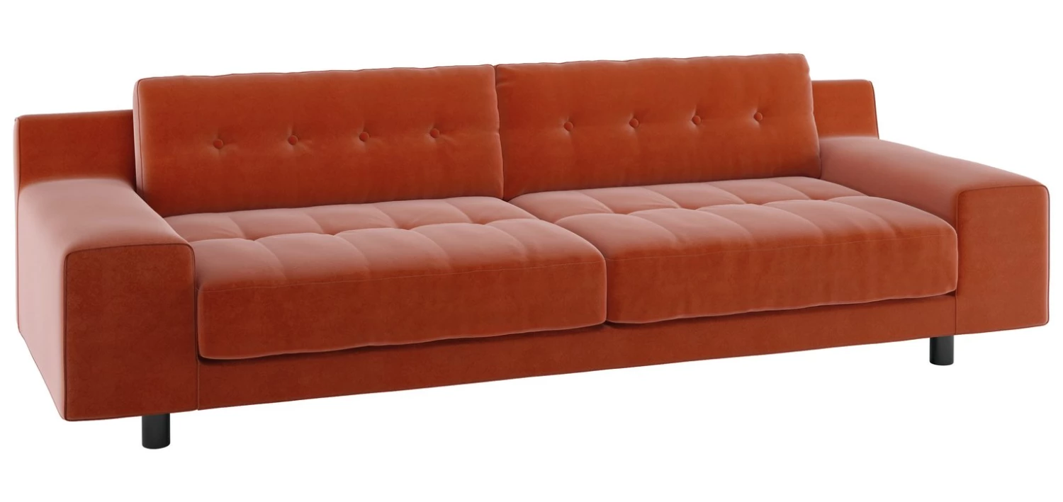 Discount - Habitat Hendricks 4 Seater Velvet Sofa Orange Sofas 7 Discount - Habitat Hendricks 4 Seater Velvet Sofa Orange Sofas - Image 7