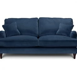 Free Shipping - Habitat Matilda 3 Seater Velvet Sofa Blue Sofas And Armchairs
