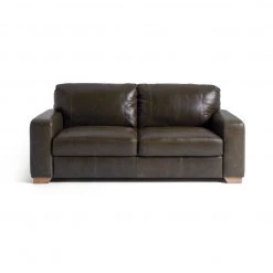 Shipping Included - Habitat Eton 3 Seater Leather Sofa Dark Brown Chocolate Sofas