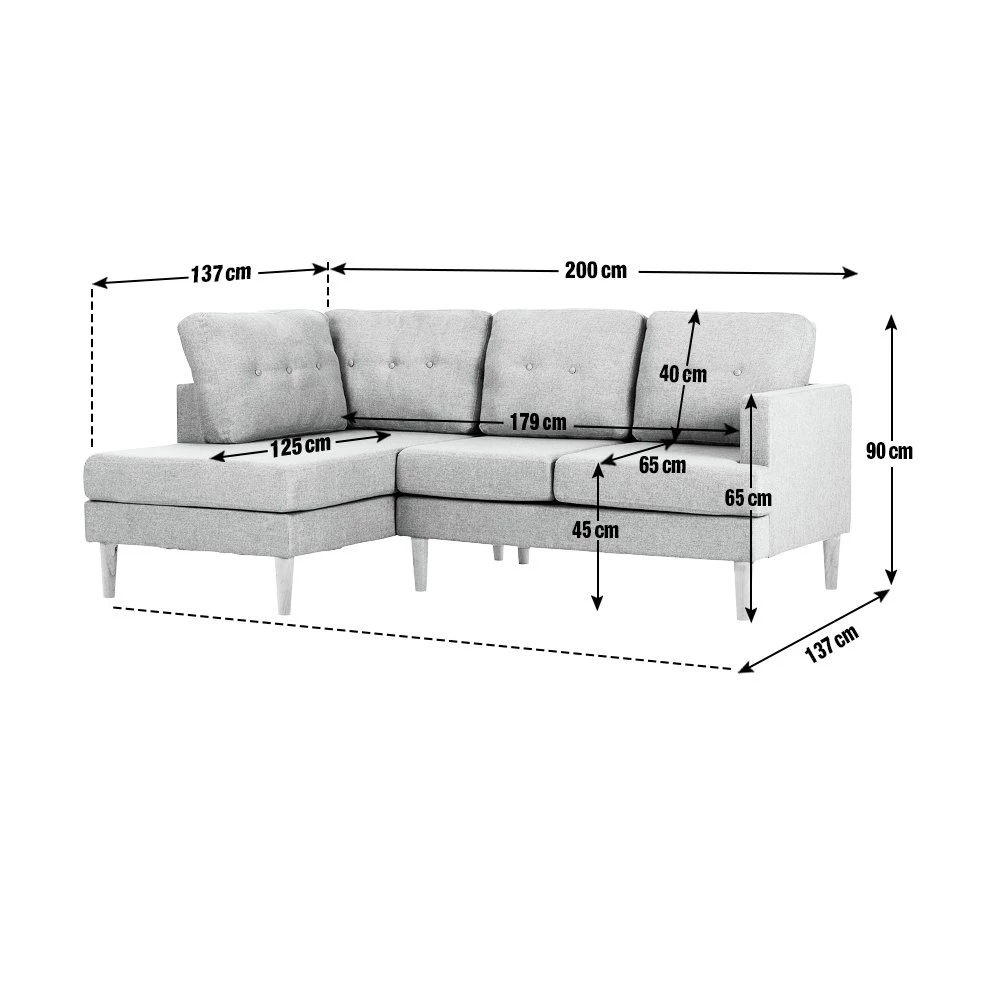 On Sale - Habitat Joshua Left Corner Fabric Sofa Light Grey Sofas 8 On Sale - Habitat Joshua Left Corner Fabric Sofa Light Grey Sofas - Image 8