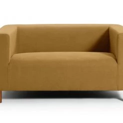Best Price - Habitat Moda Compact 2 Seater Velvet Sofa Mustard Sofas