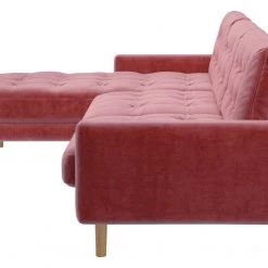 Best Price - Habitat Fenner Left Corner Velvet Chaise Dusty Rose Sofas And Armchairs -Seating Sales Store unnamed file 2063