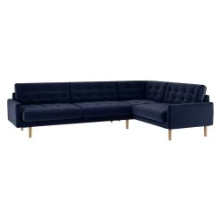 On Sale - Habitat Fenner Left Corner Fabric Sofa Navy Blue Sofas And Armchairs