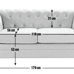 Shipping Included - Habitat Chesterfield 2 Seater Woven Sofa Light Grey Sofas -Seating Sales Store unnamed file 2107