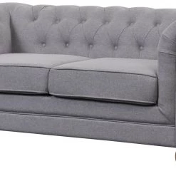 Shipping Included - Habitat Chesterfield 2 Seater Woven Sofa Light Grey Sofas -Seating Sales Store unnamed file 2108
