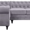 On Sale - Habitat Chesterfield Right Corner Velvet Sofa Light Grey Sofas And Armchairs