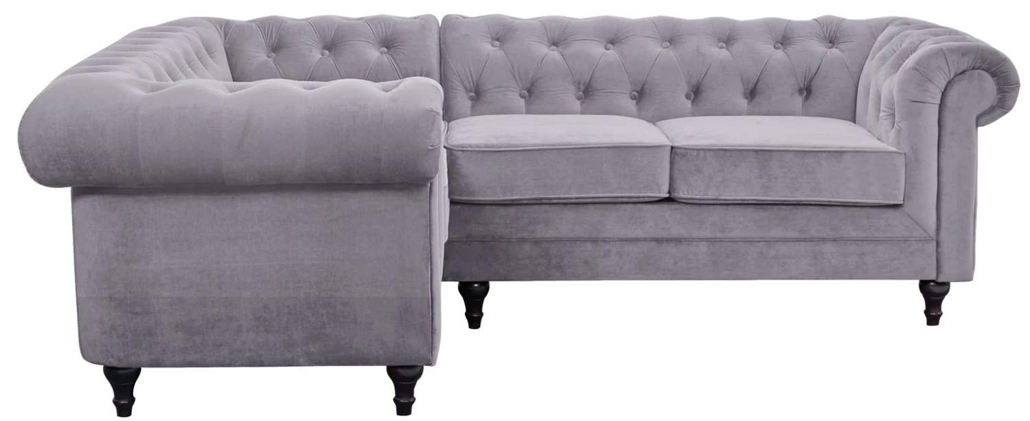 On Sale - Habitat Chesterfield Right Corner Velvet Sofa Light Grey Sofas And Armchairs 1 On Sale - Habitat Chesterfield Right Corner Velvet Sofa Light Grey Sofas And Armchairs