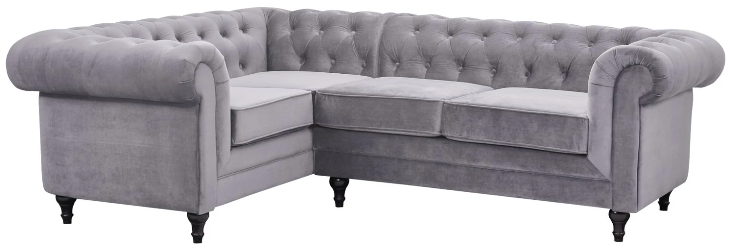 On Sale - Habitat Chesterfield Right Corner Velvet Sofa Light Grey Sofas And Armchairs 5 On Sale - Habitat Chesterfield Right Corner Velvet Sofa Light Grey Sofas And Armchairs - Image 5
