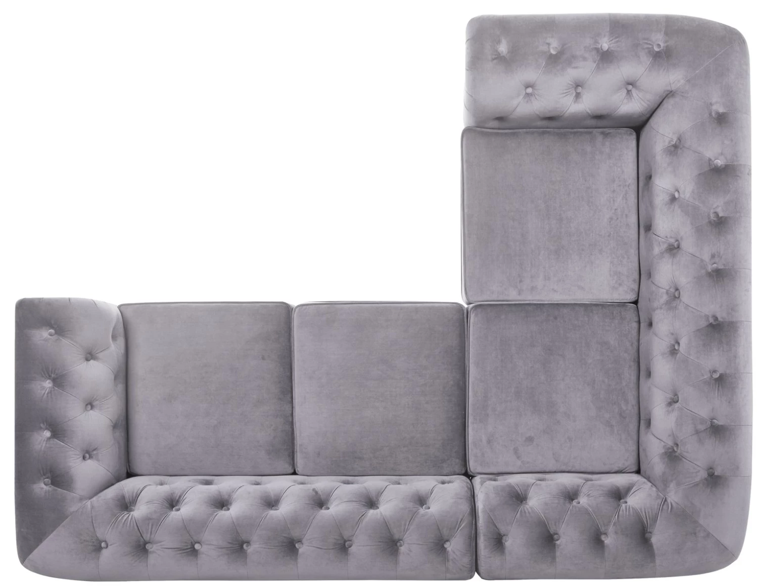 On Sale - Habitat Chesterfield Right Corner Velvet Sofa Light Grey Sofas And Armchairs 9 On Sale - Habitat Chesterfield Right Corner Velvet Sofa Light Grey Sofas And Armchairs - Image 9