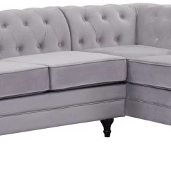 Free Shipping - Habitat Chesterfield Left Corner Velvet Sofa Light Grey Sofas And Armchairs -Seating Sales Store unnamed file 2134