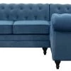 Best Price - Habitat Chesterfield Left Corner Velvet Sofa Blue Sofas