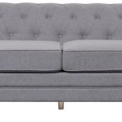 Shipping Included - Habitat Chesterfield 3 Seater Woven Sofa Light Grey Sofas
