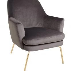 The Surprise Price - Habitat Celine Velvet Accent Chair Dark Grey Armchairs -Seating Sales Store unnamed file 2201