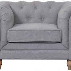 Discount - Habitat Chesterfield Woven Armchair Light Grey Sofas And Armchairs