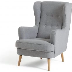 Discount - Habitat Callie Fabric Wingback Chair Light Grey Armchairs -Seating Sales Store unnamed file 2261