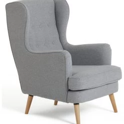Discount - Habitat Callie Fabric Wingback Chair Light Grey Armchairs -Seating Sales Store unnamed file 2263