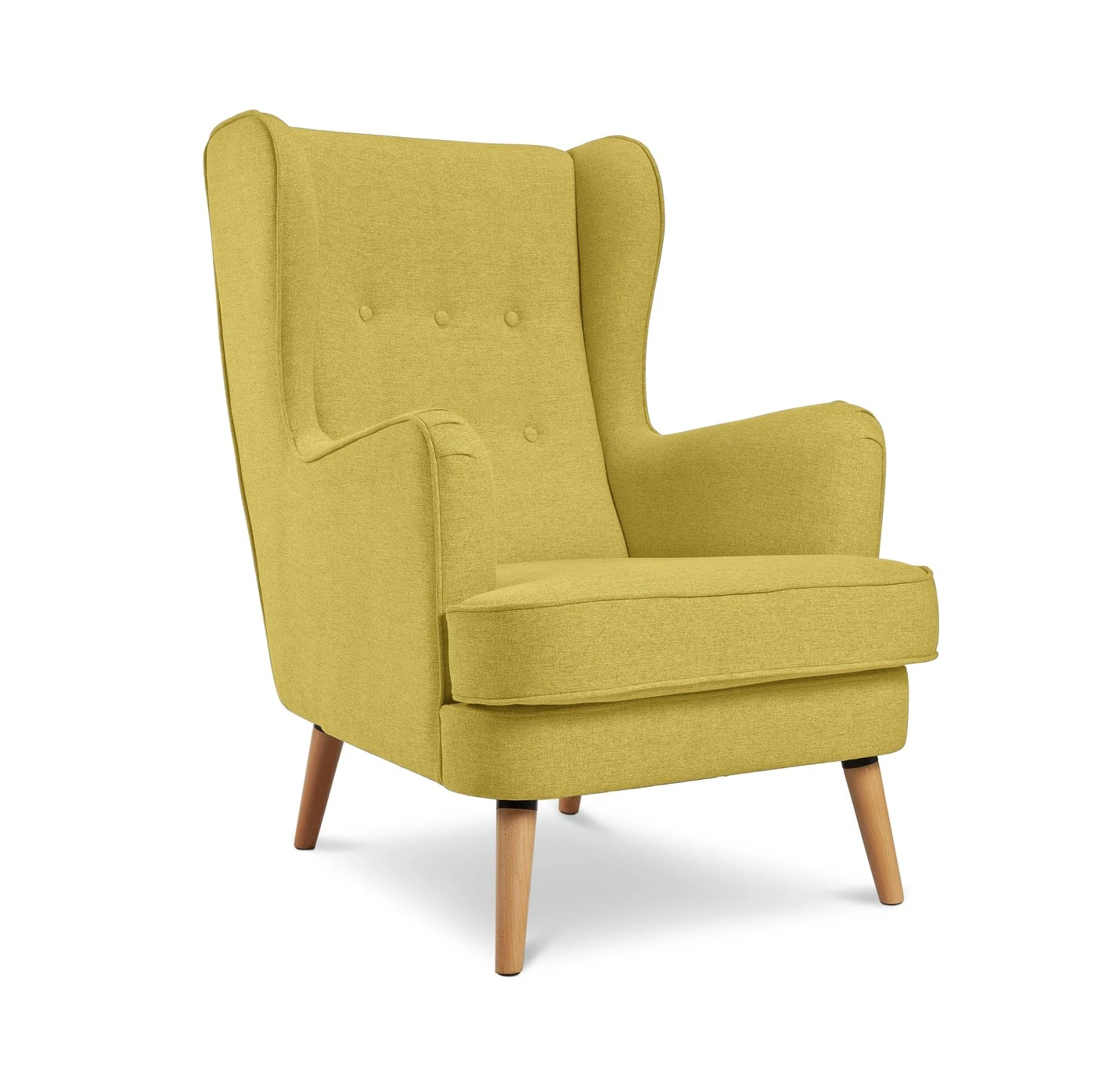 Free Shipping - Habitat Callie Fabric Wingback Chair Mustard Yellow Armchairs 4 Free Shipping - Habitat Callie Fabric Wingback Chair Mustard Yellow Armchairs - Image 4