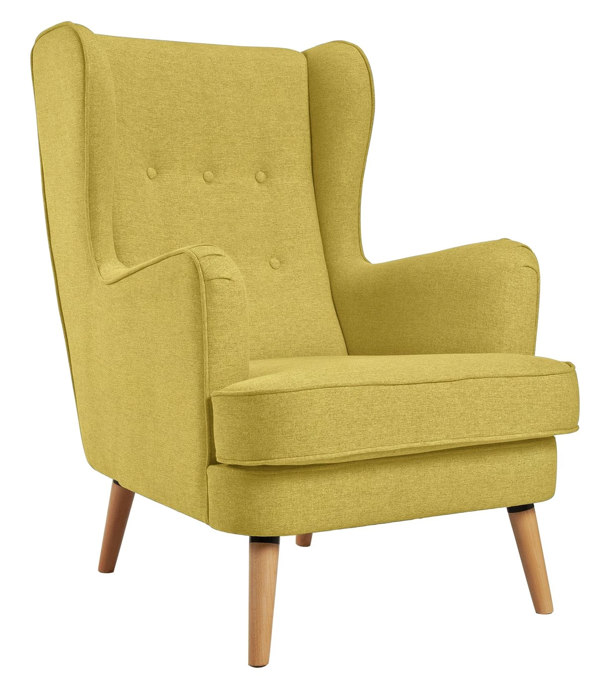 Free Shipping - Habitat Callie Fabric Wingback Chair Mustard Yellow Armchairs 6 Free Shipping - Habitat Callie Fabric Wingback Chair Mustard Yellow Armchairs - Image 6