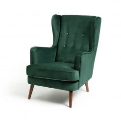 On Sale - Habitat Callie Velvet Wingback Chair Forest Green Armchairs -Seating Sales Store unnamed file 2401