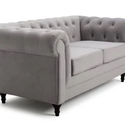 On Sale - Habitat Chesterfield 2 Seater Velvet Sofa Light Grey Sofas -Seating Sales Store unnamed file 246