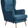 Best Price - Habitat Callie Velvet Wingback Chair Petrol Blue Armchairs