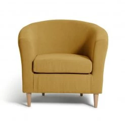 Flash Sale - Habitat Fabric Tub Chair Mustard Armchairs
