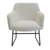On Sale - Habitat Cyrus Boucle Sleigh Chair White Sofas And Armchairs