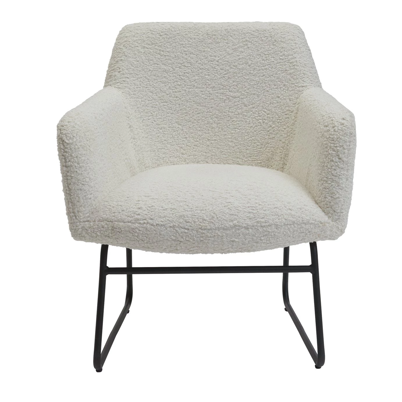 On Sale - Habitat Cyrus Boucle Sleigh Chair White Sofas And Armchairs 1 On Sale - Habitat Cyrus Boucle Sleigh Chair White Sofas And Armchairs