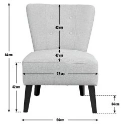 Flash Sale - Habitat Delilah Fabric Cocktail Chair Light Grey Armchairs -Seating Sales Store unnamed file 2607