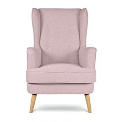 Discount - Habitat Callie Fabric Wingback Chair Blush Pink Armchairs
