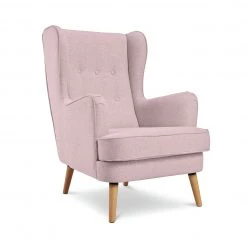 Discount - Habitat Callie Fabric Wingback Chair Blush Pink Armchairs -Seating Sales Store unnamed file 2653