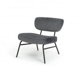 Shipping Included - Habitat Cole Velvet Accent Chair Charcoal Sofas And Armchairs -Seating Sales Store unnamed file 2738