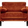 Shipping Included - Habitat Jackson Velvet Cuddle Chair Orange Sofas And Armchairs