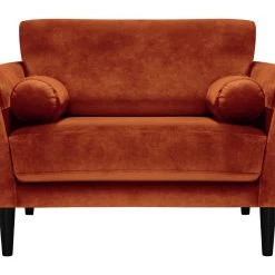 Shipping Included - Habitat Jackson Velvet Cuddle Chair Orange Sofas And Armchairs