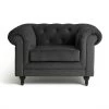 Flash Sale - Habitat Chesterfield Velvet Armchair Charcoal Armchairs