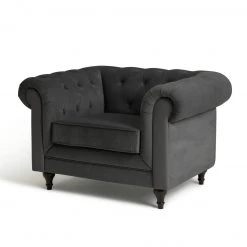 Flash Sale - Habitat Chesterfield Velvet Armchair Charcoal Armchairs -Seating Sales Store unnamed file 3023