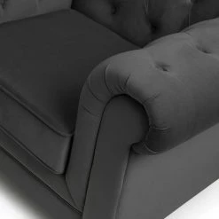 Flash Sale - Habitat Chesterfield Velvet Armchair Charcoal Armchairs -Seating Sales Store unnamed file 3025