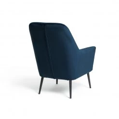 On Sale - Habitat Celine Velvet High Back Chair & Footstool Navy Armchairs -Seating Sales Store unnamed file 3080