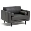 Shipping Included - Habitat Jackson Leather Cuddle Chair Grey Armchairs