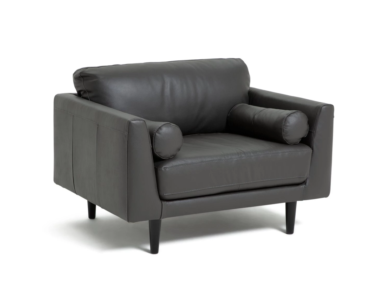 Shipping Included - Habitat Jackson Leather Cuddle Chair Grey Armchairs 1 Shipping Included - Habitat Jackson Leather Cuddle Chair Grey Armchairs