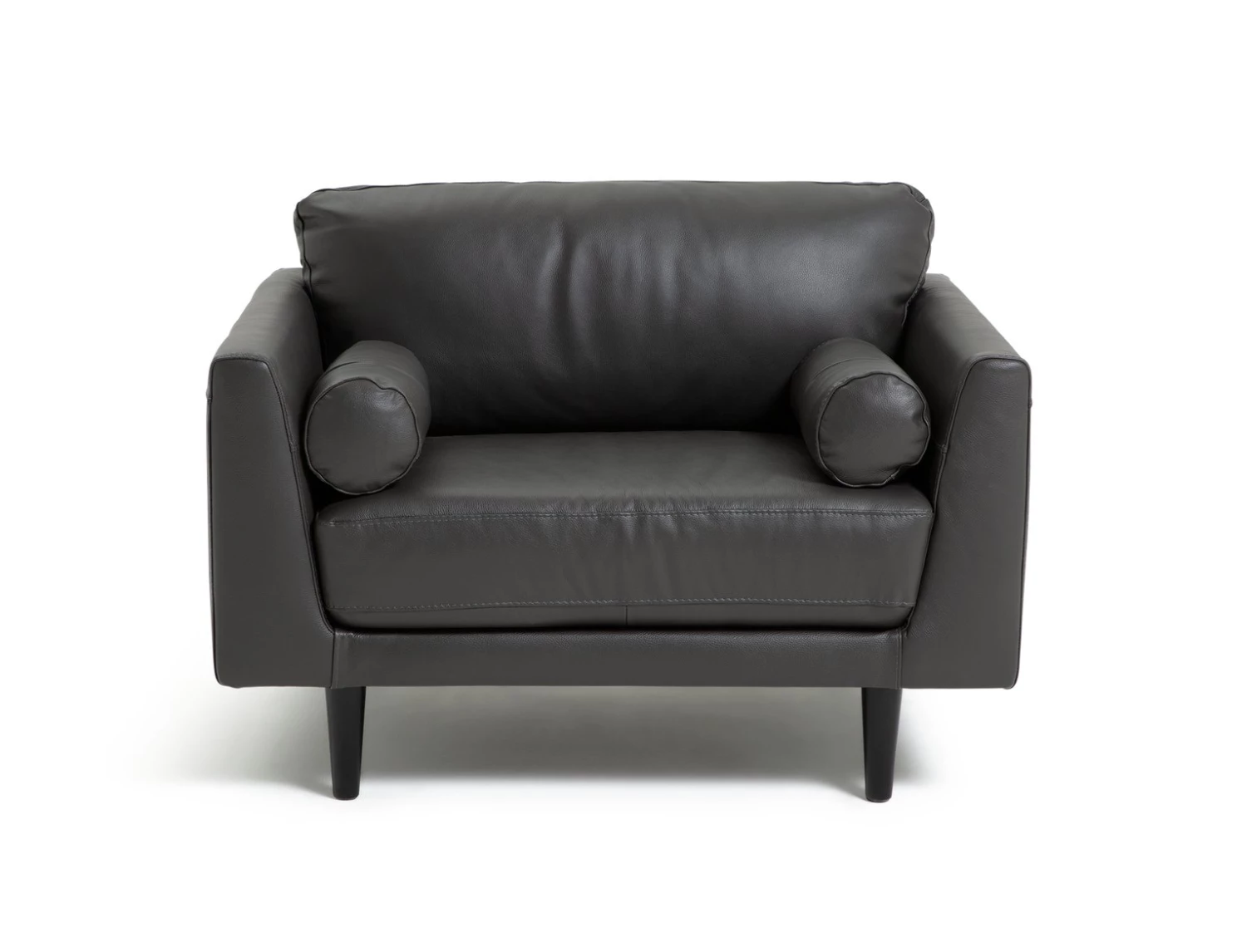 Shipping Included - Habitat Jackson Leather Cuddle Chair Grey Armchairs 3 Shipping Included - Habitat Jackson Leather Cuddle Chair Grey Armchairs - Image 3