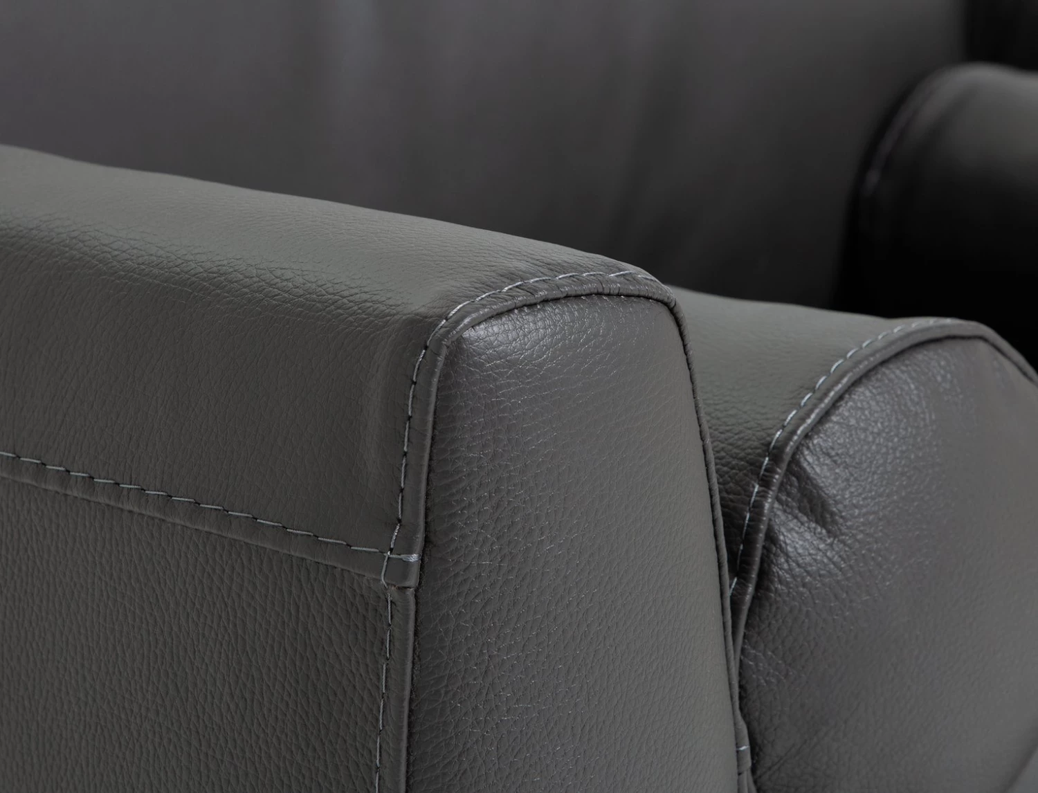 Shipping Included - Habitat Jackson Leather Cuddle Chair Grey Armchairs 5 Shipping Included - Habitat Jackson Leather Cuddle Chair Grey Armchairs - Image 5