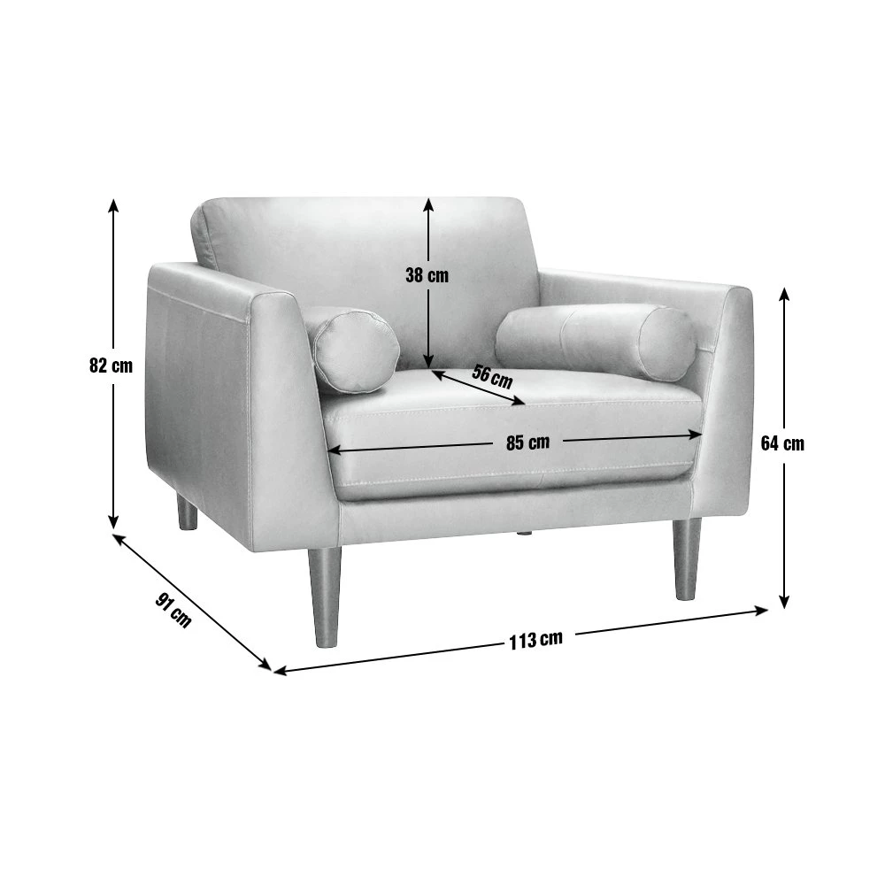 Shipping Included - Habitat Jackson Leather Cuddle Chair Grey Armchairs 6 Shipping Included - Habitat Jackson Leather Cuddle Chair Grey Armchairs - Image 6