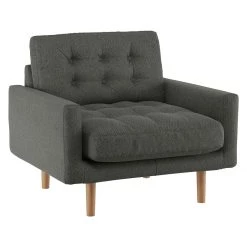 Discount - Habitat Fenner Charcoal Fabric Buttoned Armchair Sofas And Armchairs